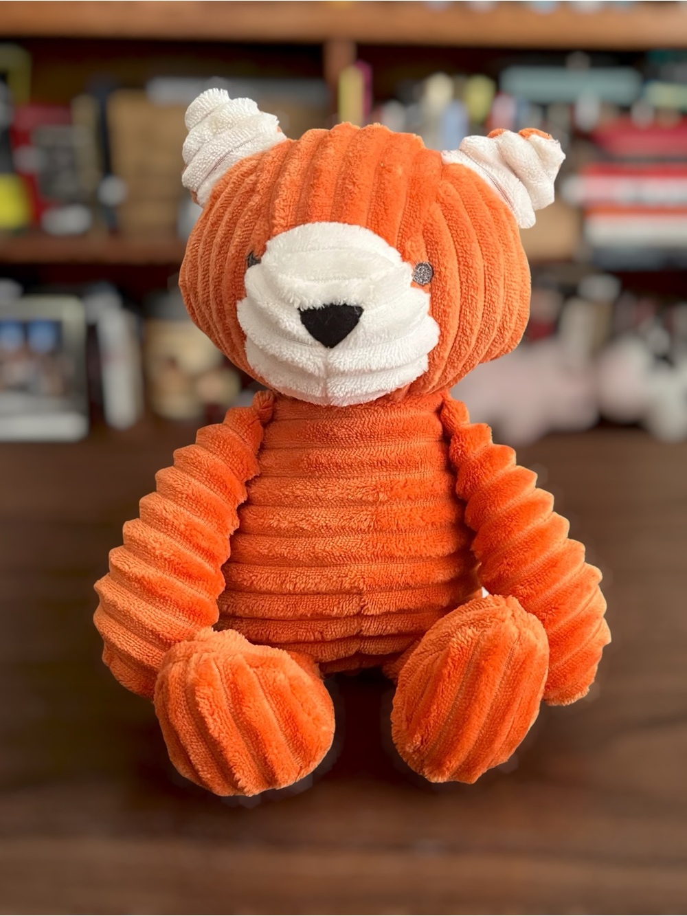 Carters Orange White Corduroy Fox 11" Plush
Ribbed Stuffed Animal Baby Lovey